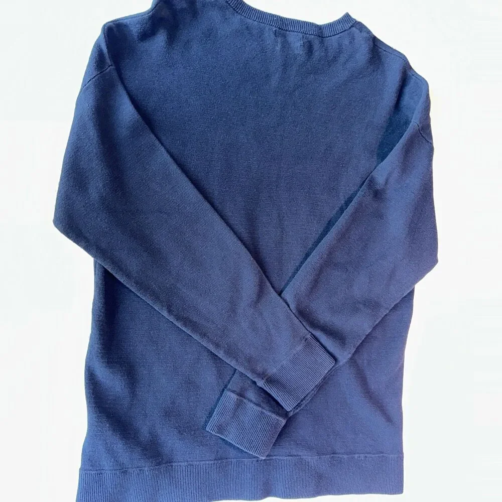 MASSIMO DUTTI Mens Crew Neck Jumper Sweater Size M Blue Cotton